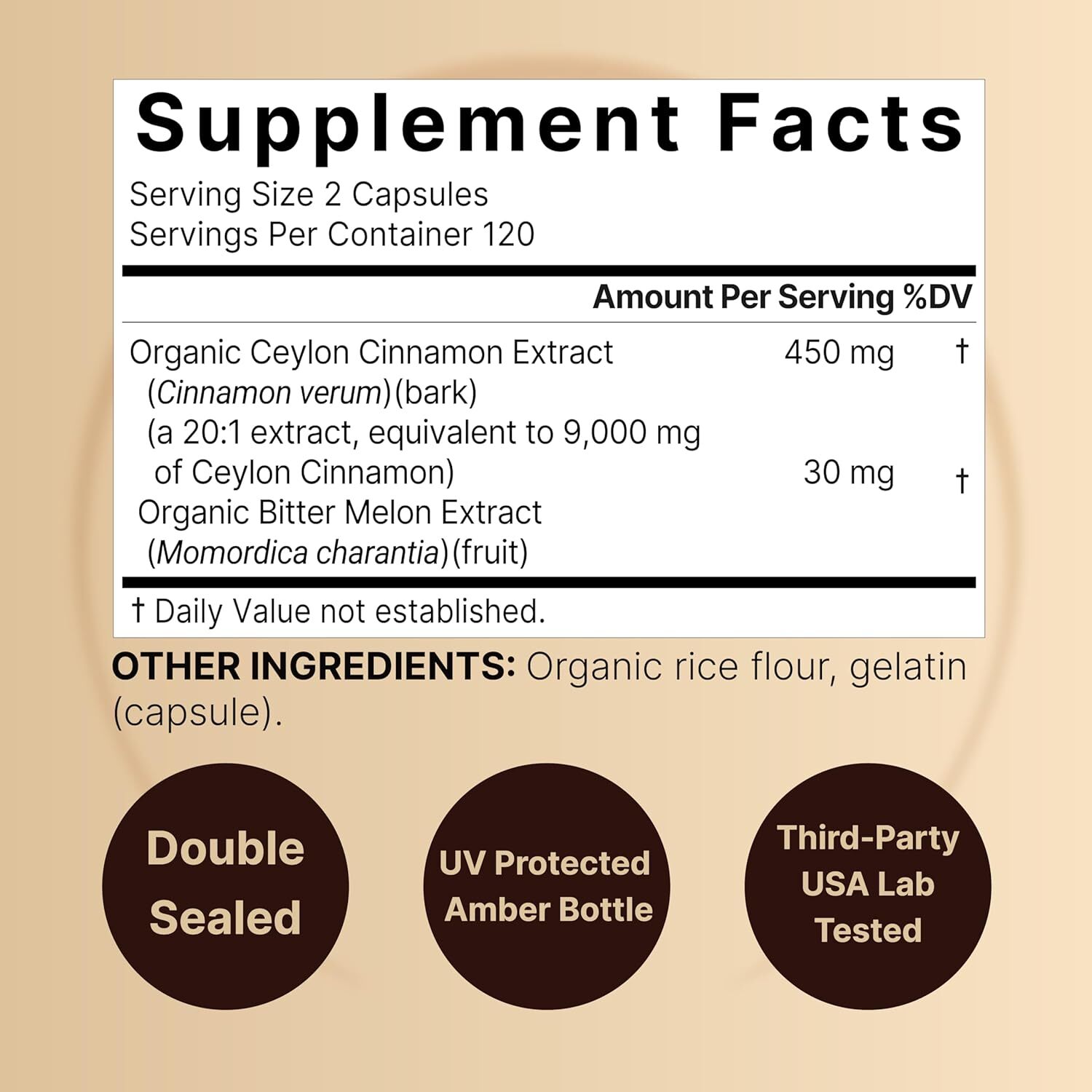 Ceylon Cinnamon 9,000Mg per Serving, 240 Capsules | Made with Organic Sri Lanka