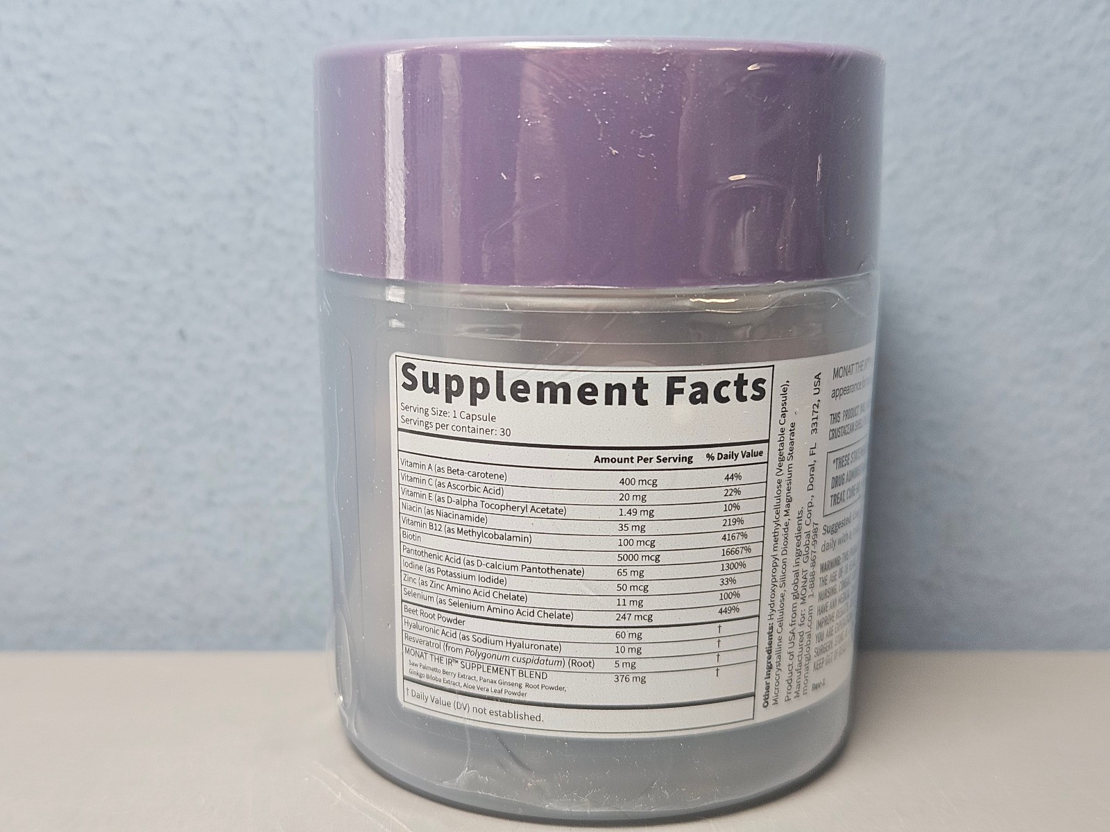 Monat The IR Supplement 30 Vegan Capsules – New & Sealed! Exp 1/2028