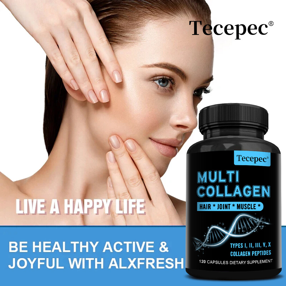 Multi Collagen Capsules-Type I,II,III,V,X Anti-Aging, Supports Hair,Joint,Muscle