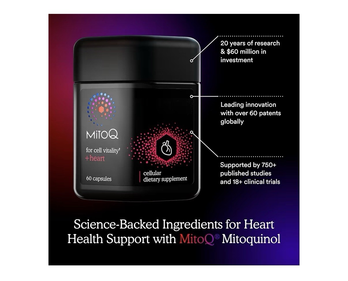 MitoQ For Cell Vitality + Heart Cellular Dietary Supplement Blood Flow 90capsule