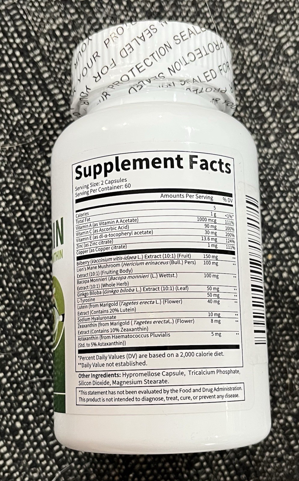 Alliwise Lutein Eye+Brain- Vision Health, Focus-Premium 2 In 1 Supplement 120 Ct
