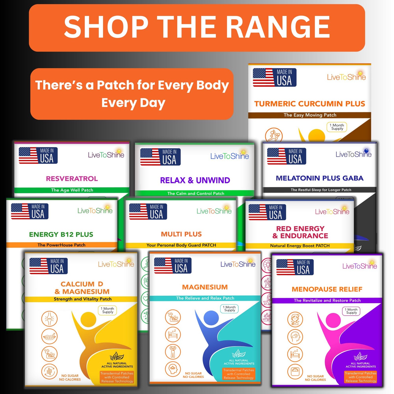 Live To Shine Turmeric Curcumin Topical Patches – Easy 1 Count (Pack of 30)