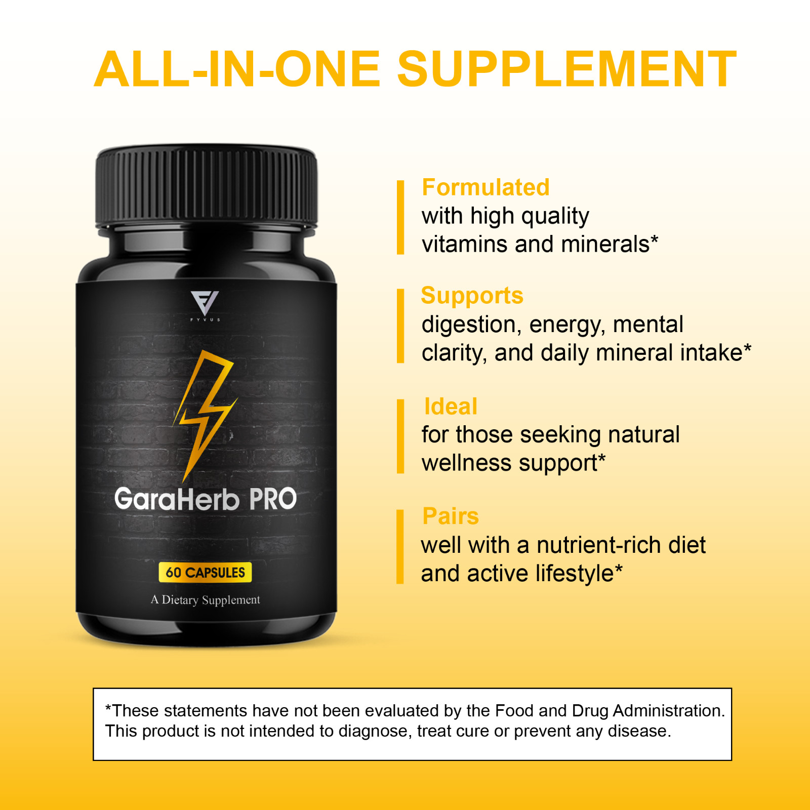 (3 Pack) Garaherb Pro Premium Performance Capsules, Garaherb Pill (180 Capsules)