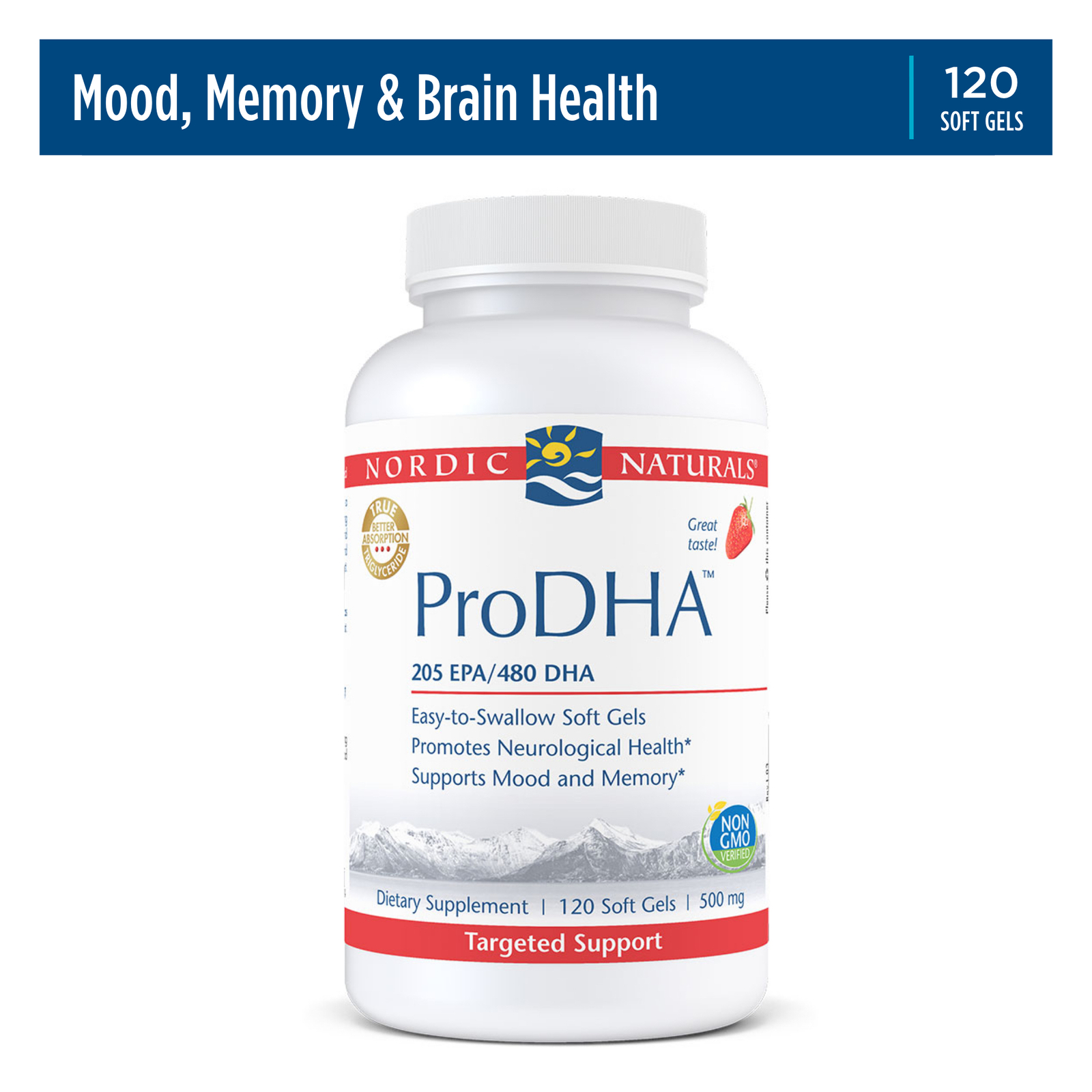 Nordic Naturals ProDHA Soft Gels – Brain and Nervous System Support, 120 Count