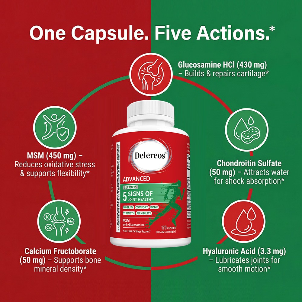 5-in-1 Joint & Bone Support Active Lifestyles & Daily Comfort 30/60/120 Capsules