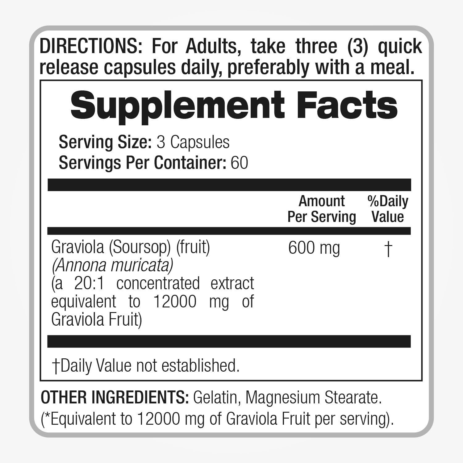 FITO MEDIC’S Soursop Graviola Extract, 180 Capsules, 12000mg, High Absorption