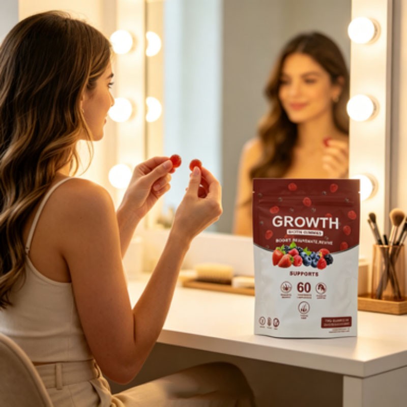 Hair Growth Gummies – Biotin Vitamins Plant Extracts, Supports Health