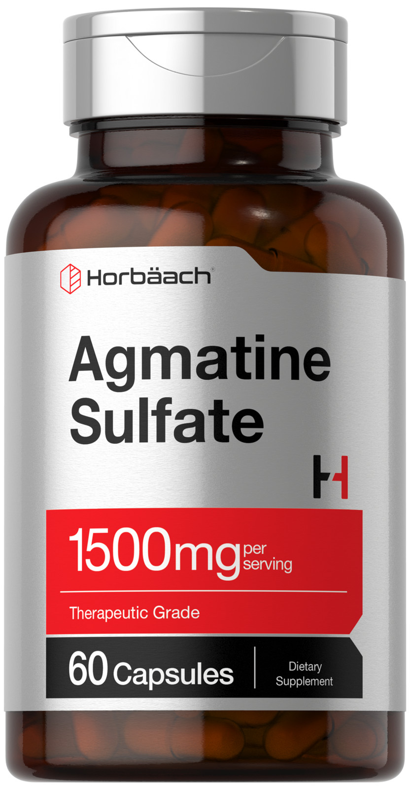 Agmatine Sulfate 1500mg | 60 Capsules | Pharmaceutical Grade | by Horbaach