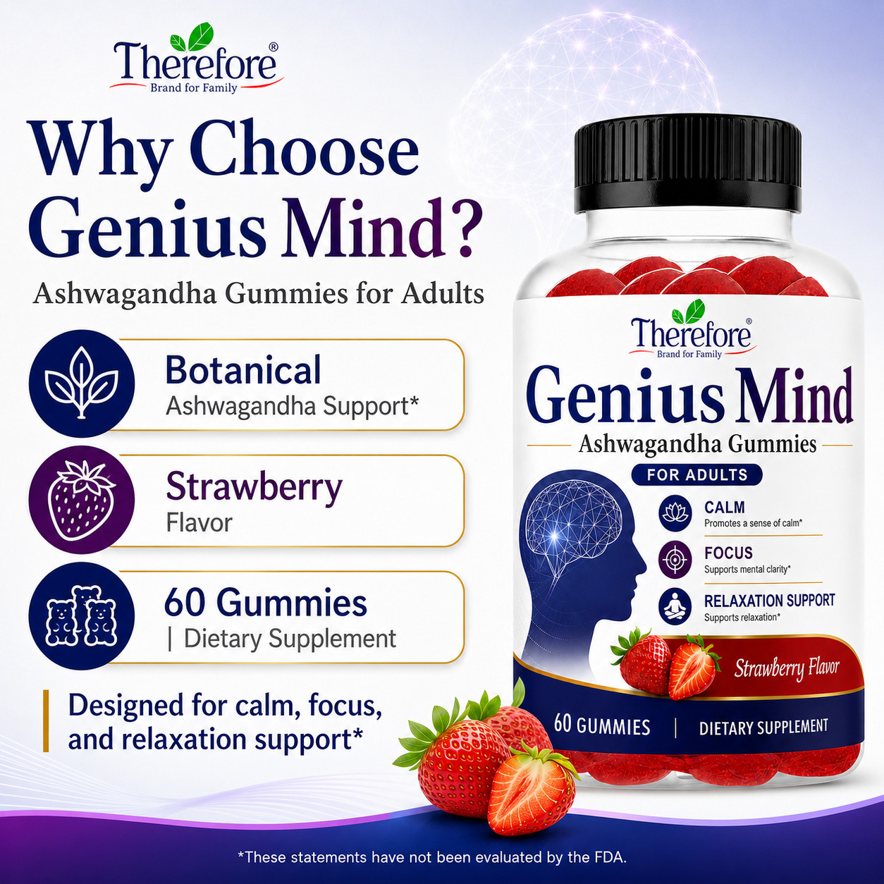 Ashwagandha Kids Calm Gummies- Natural Stress & Mind Relaxation, Anti-Stress, 30