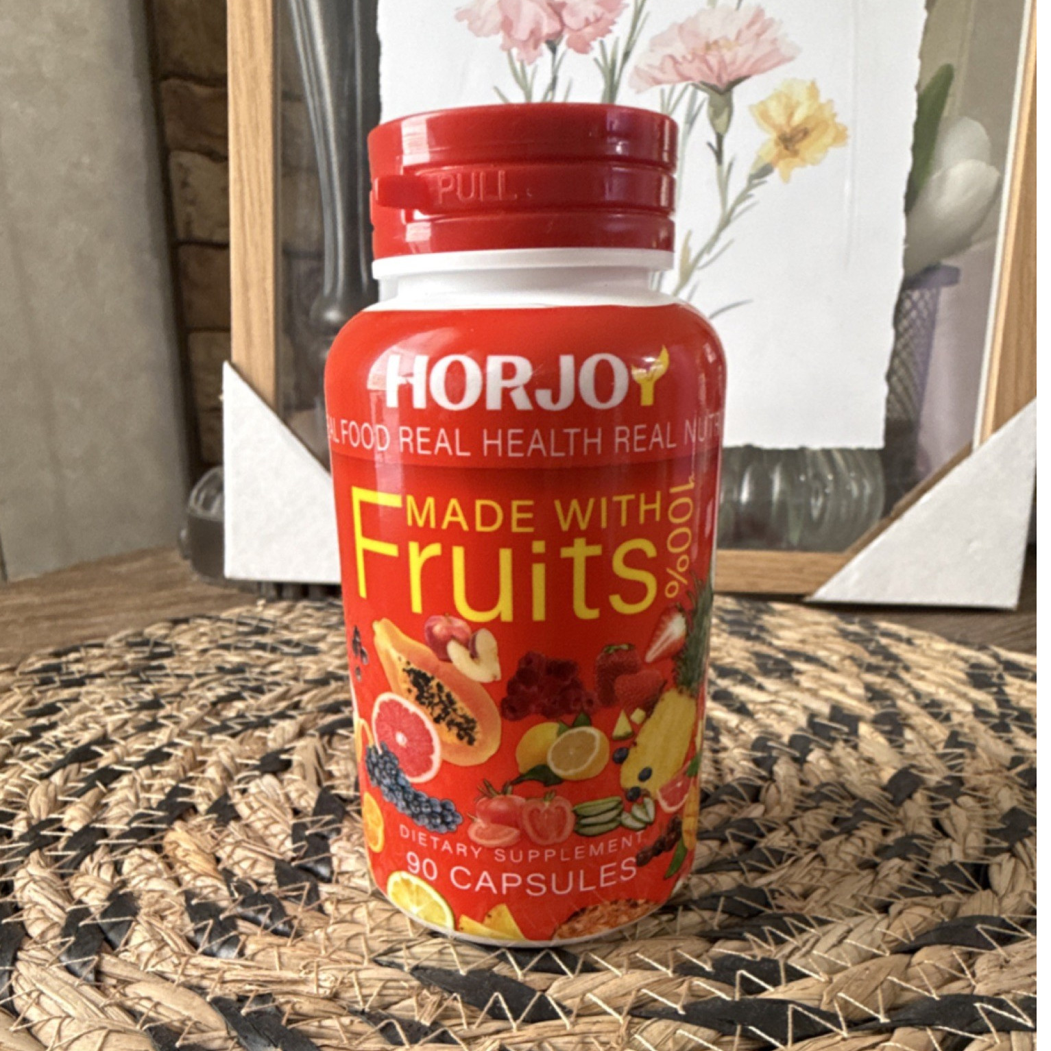 HORJOY Fruit Supplement Tomato Papaya Banana Apple Grape 90 Capsules Exp 10/2026