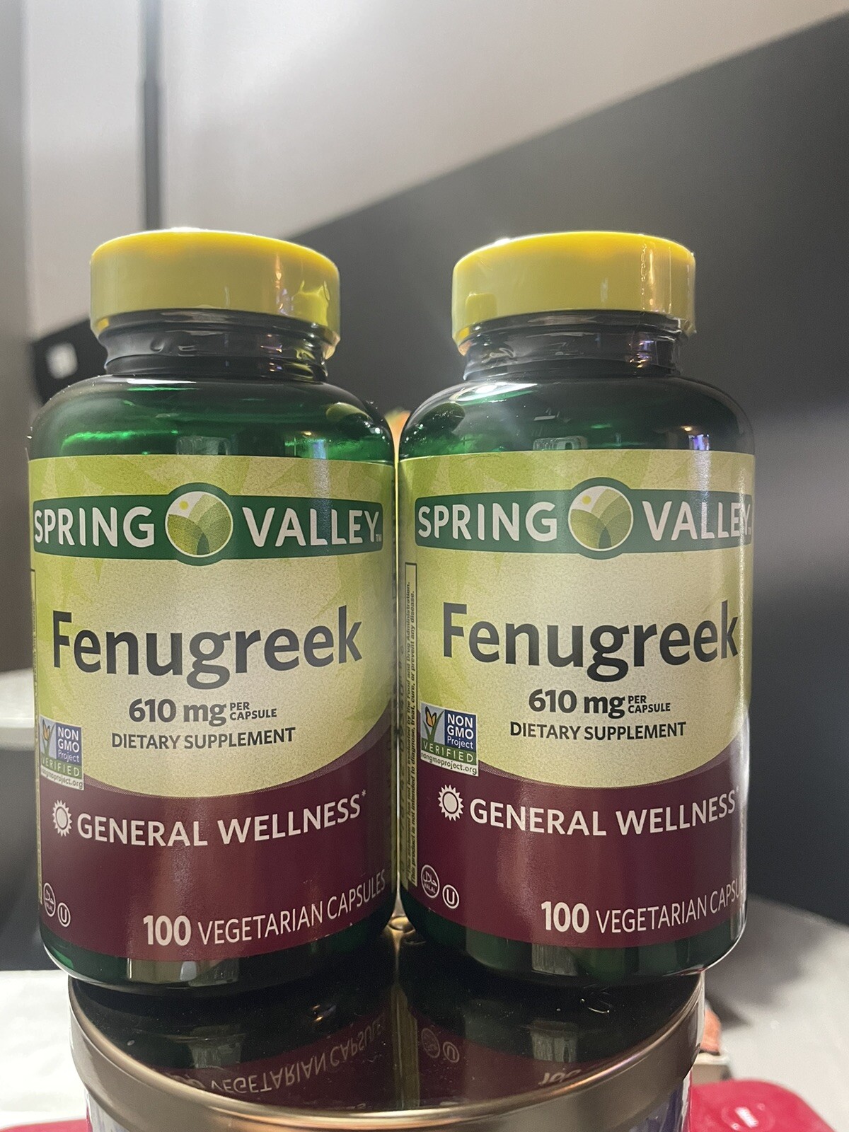 Spring Valley Fenugreek Dietary Supplement 610mg, 100 Capsules 2 Pack Bundle