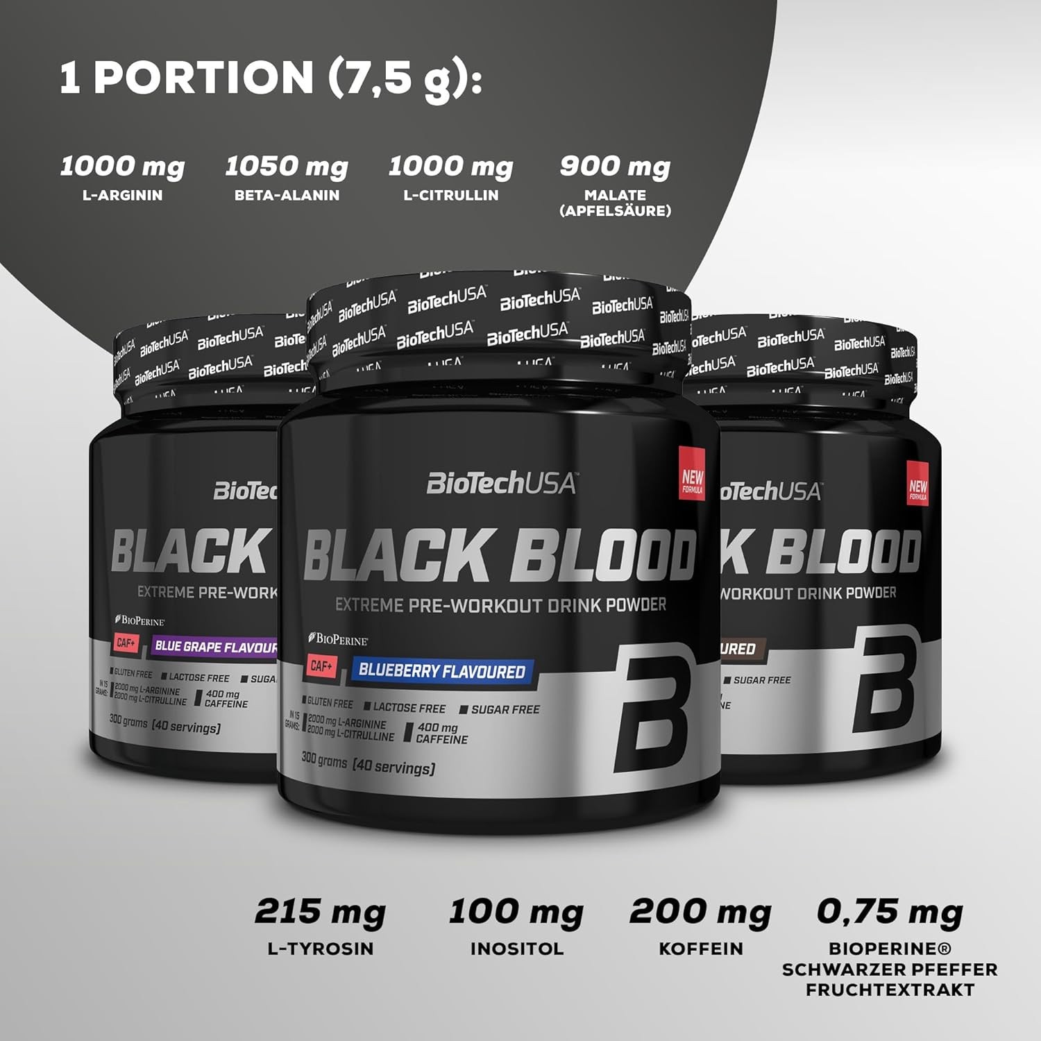 BLACK BLOOD – 300g – Extreme Pre-Workout Increase energy levels concentration