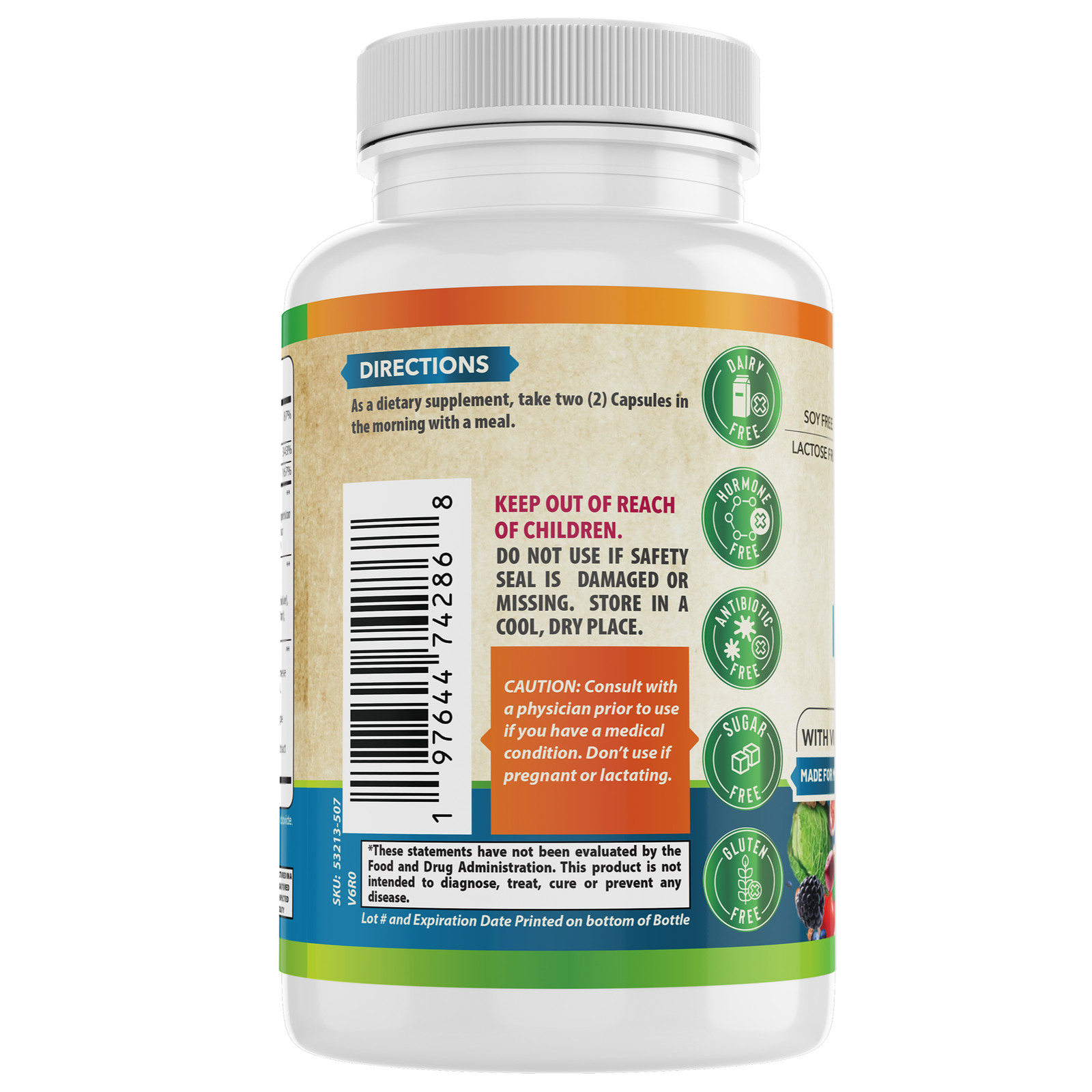 WHOLE WORLD WELLNESS Men’s Multivitamin & Multimineral Supplement. USA Made.