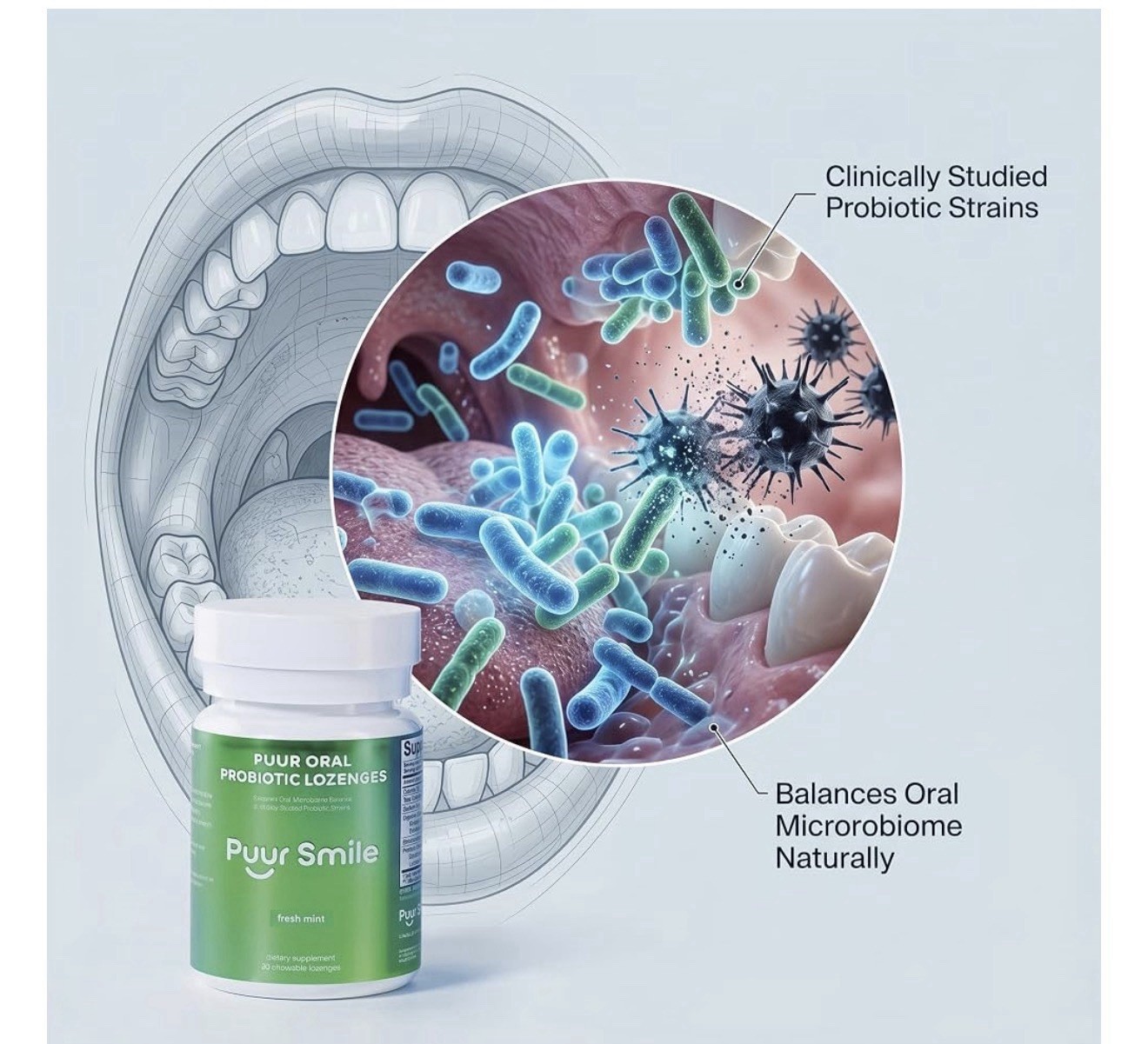 Dental Probiotic for Bad Breath Support, Oral Health Probiotics & Fresh Breath