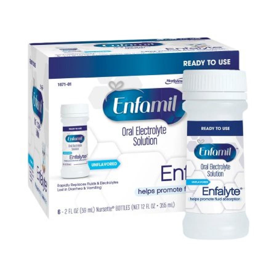 Enfamil Enfalyte Oral Electrolyte Solution 2oz 7.4 Cal Infant/Child Bottle 6 Ct