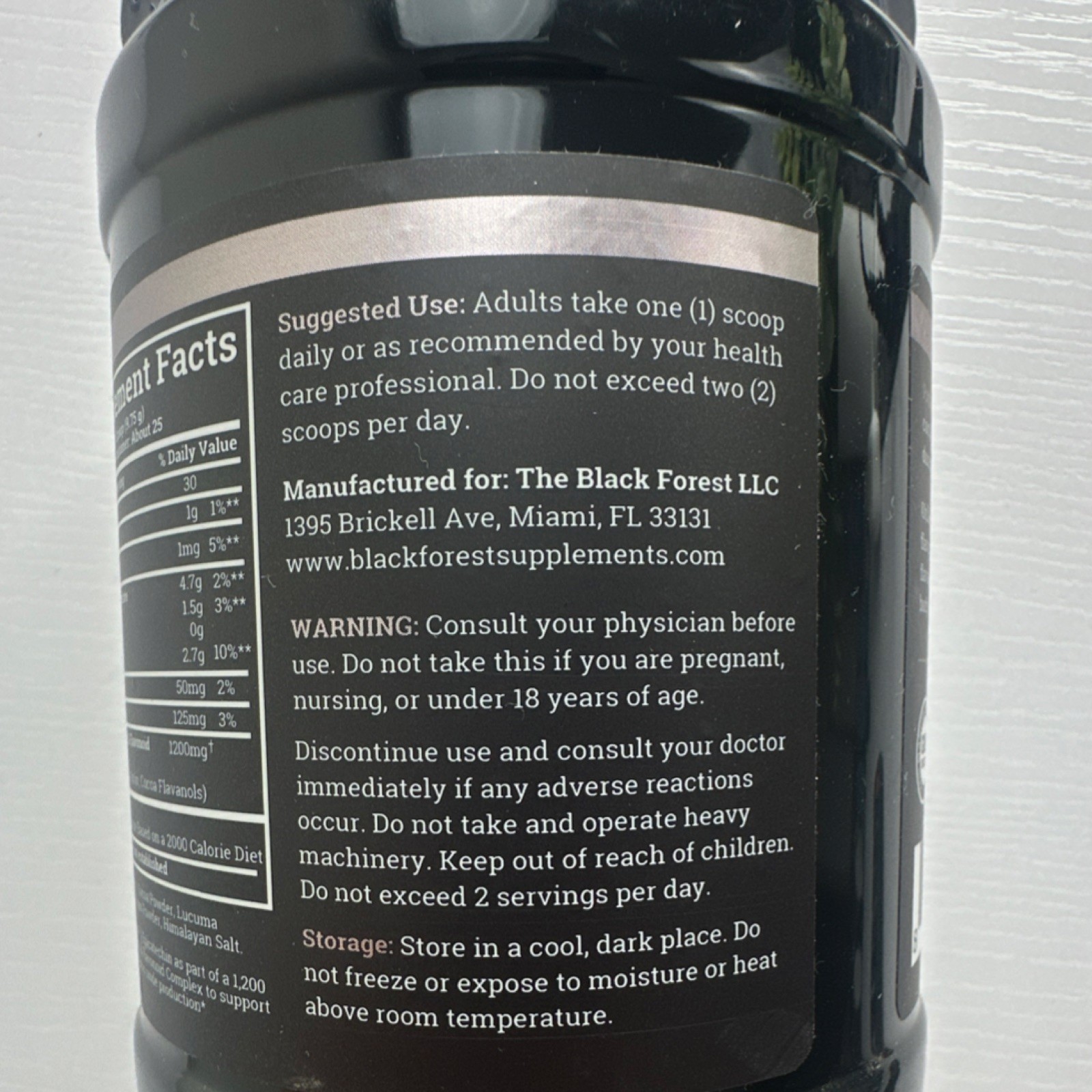 Black Forest High Flavanol Cocoa Flavanols Powder Vegan 8.6oz 25srv Exp 11/2027