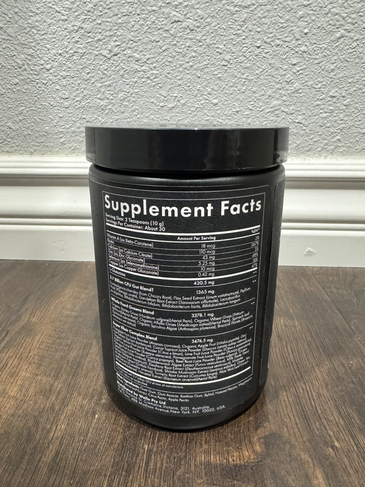 WelleCo The Super Elixir Daily Greens 10.5oz Powder Pineapple Lime NEW Exp 2/27