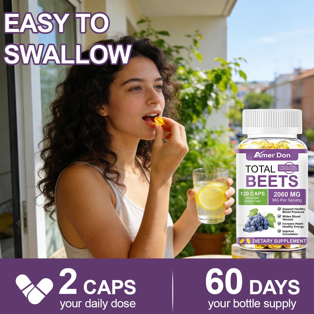 Total Beets Circulation Superfood Beet Root with Blood Pressure Support 120ct