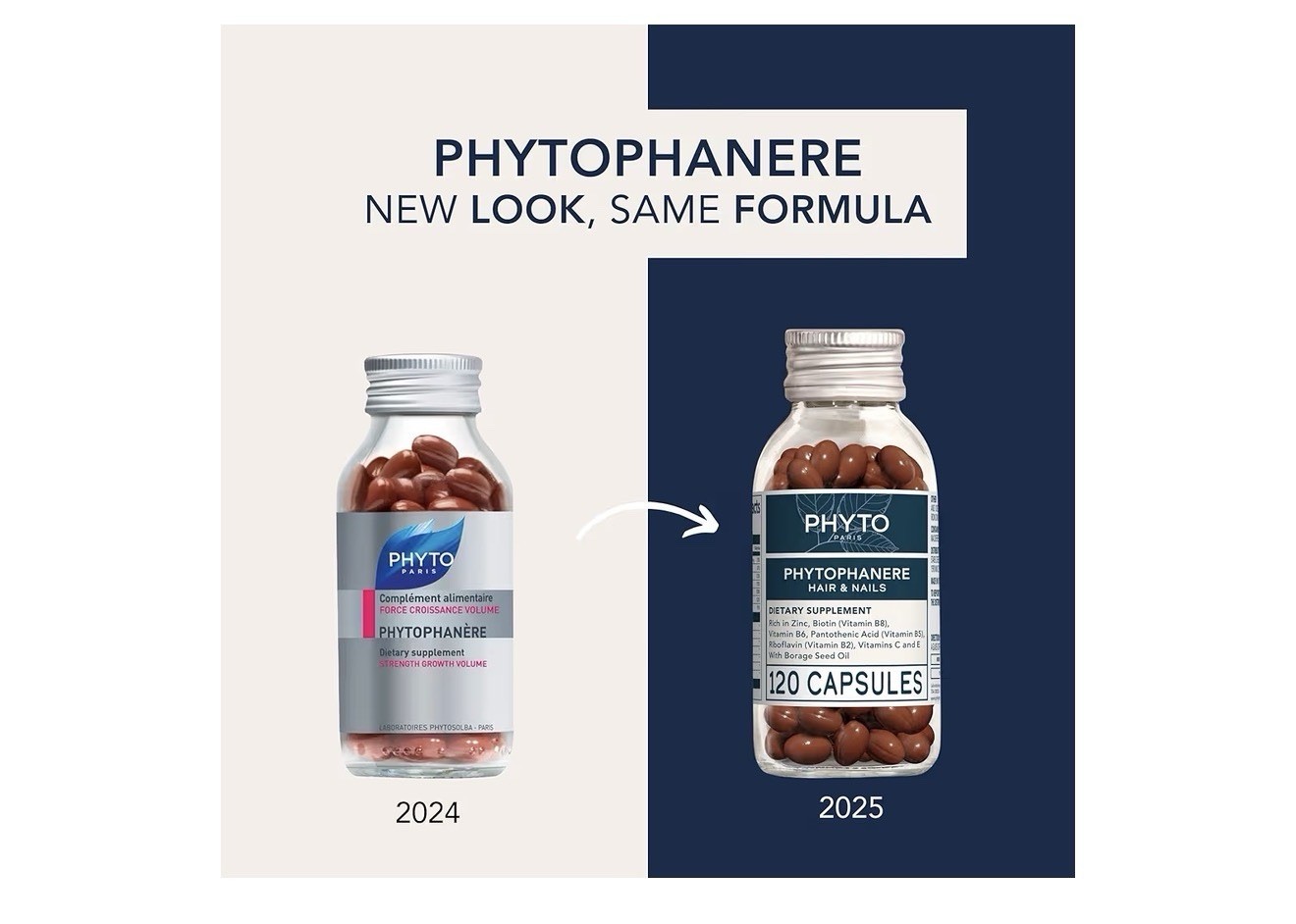 PHYTO Phytophanere Hair Growth & Nail Health Supplement, 120 Capsules