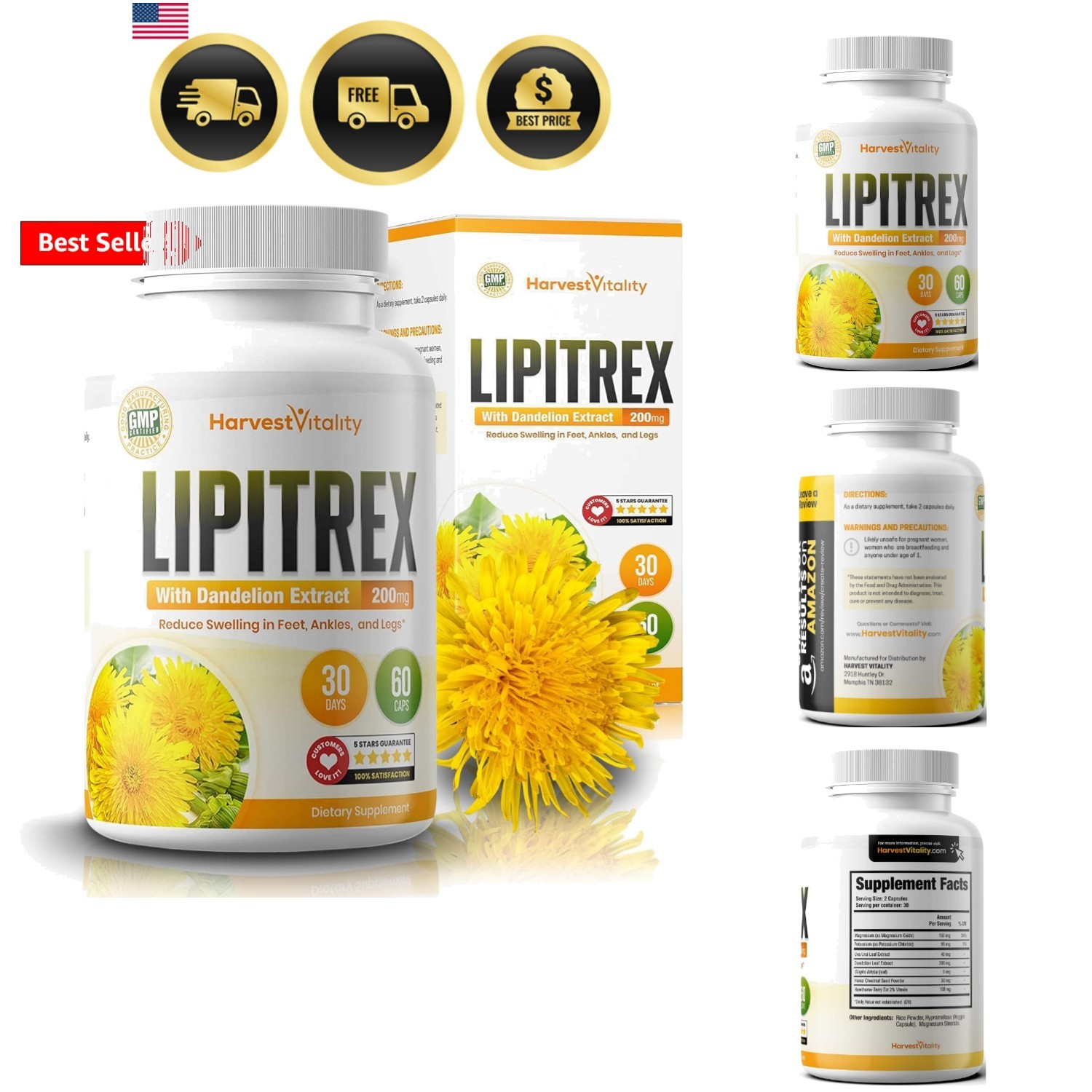 Natural Diuretic for Swollen Feet, Ankles and Legs: Lipitrex Water Pills Cont…