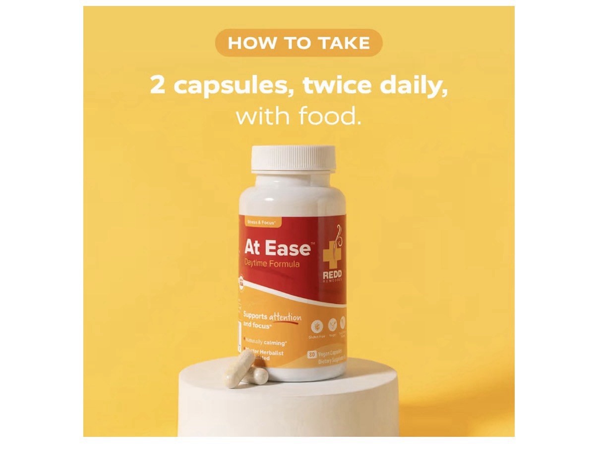 Redd Remedies True Ease Daytime Supports Attention Focus Naturally Calming 80cap
