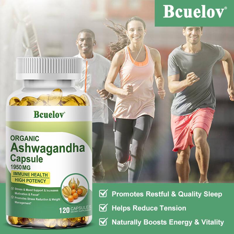 Organic Ashwagandha Capsules 1950mg 30 To 120 Capsules with Black Pepper