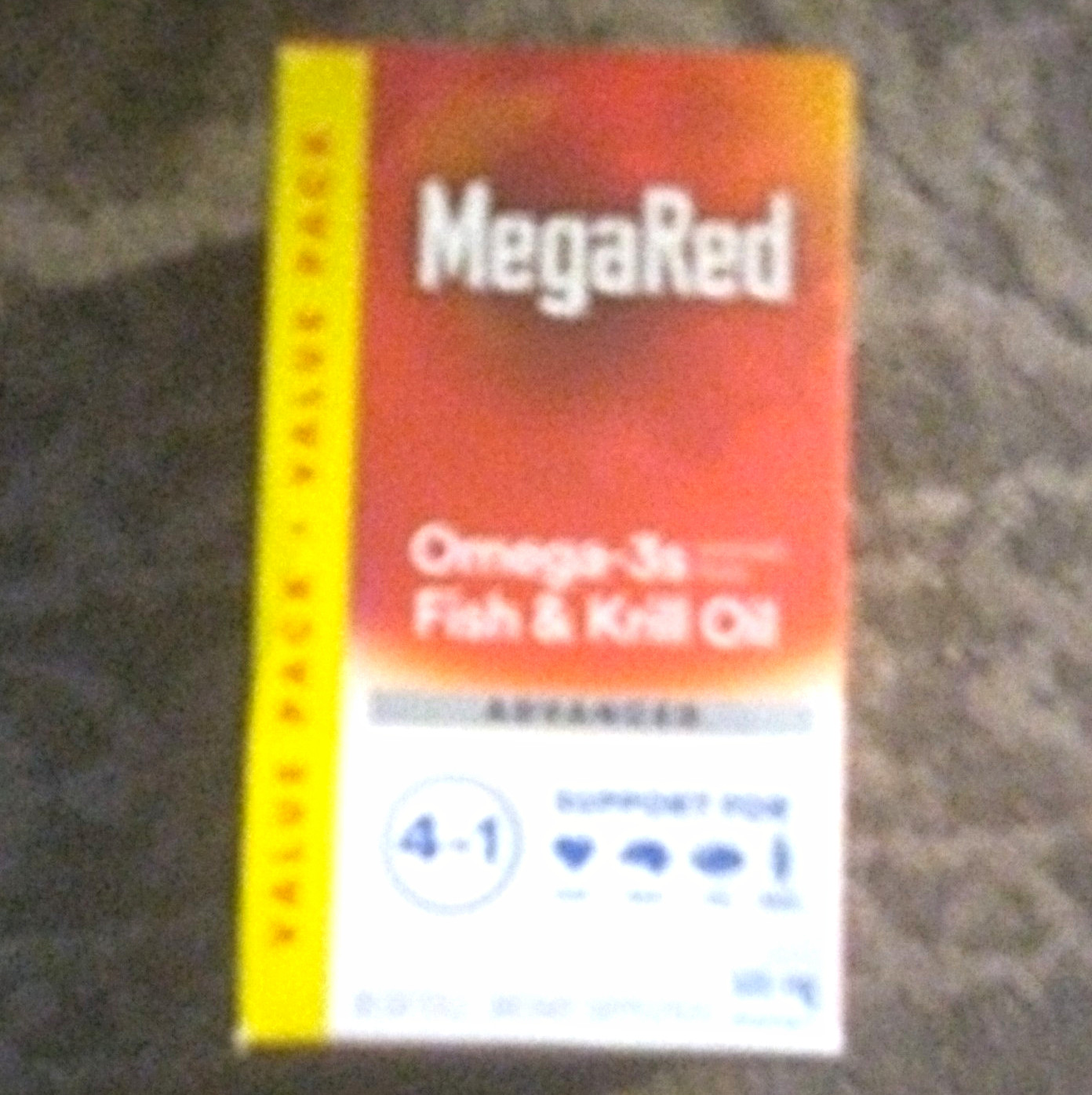 MegaRed Advanced Omega-3 Fish & Krill Oil Softgels Dietary Supplement 80 Pills