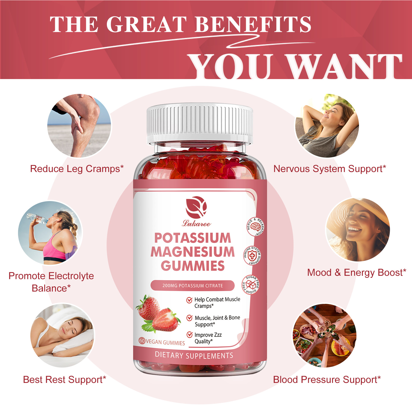 3 Pack Vitamatic Magnesium Citrate Gummies 500mg per Serving – 60 Vegan Gummies