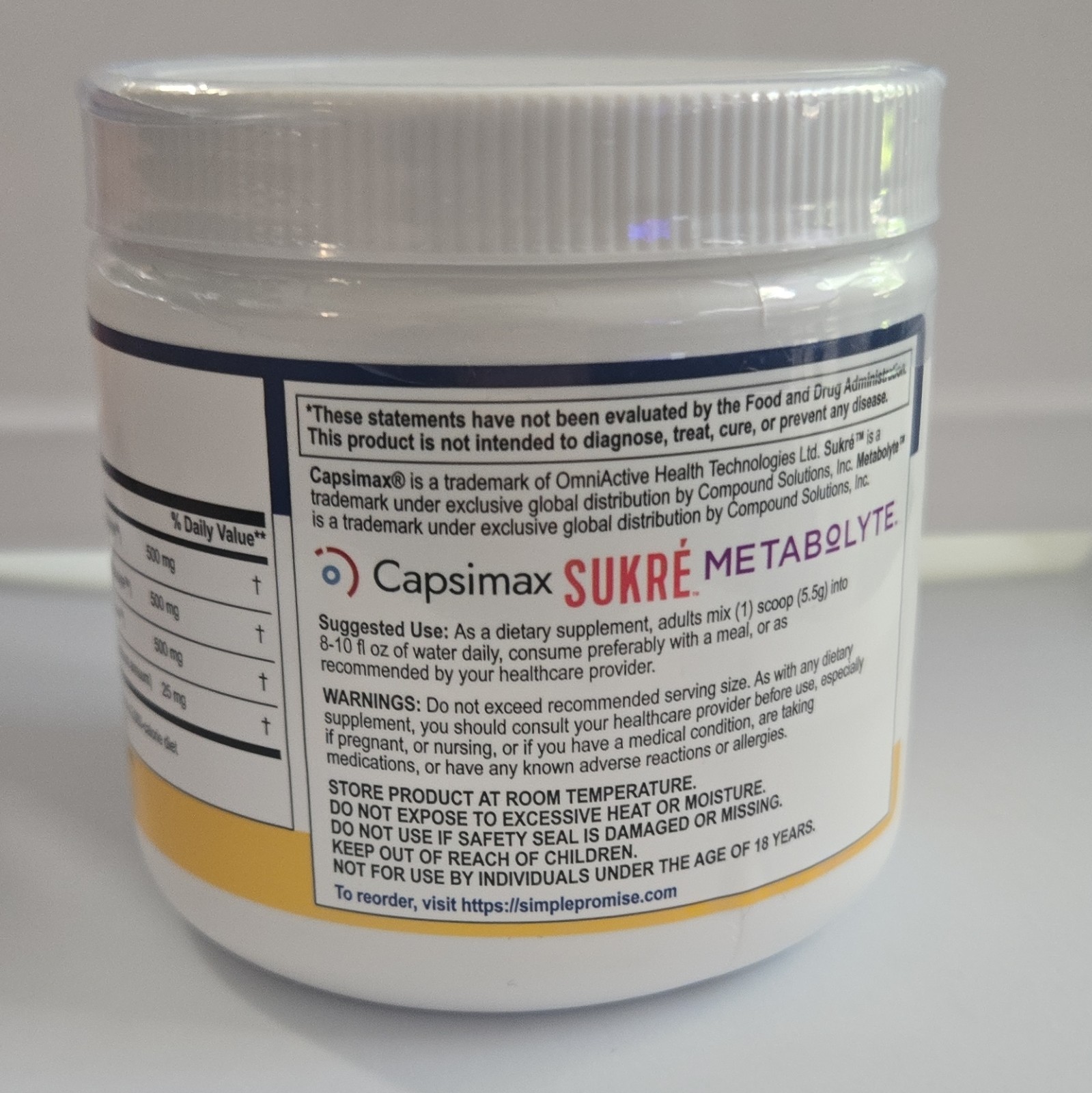 Simple Promise ElectroSlim Lemon Lime Powder Dietary Supplement 5.82 oz (165g)
