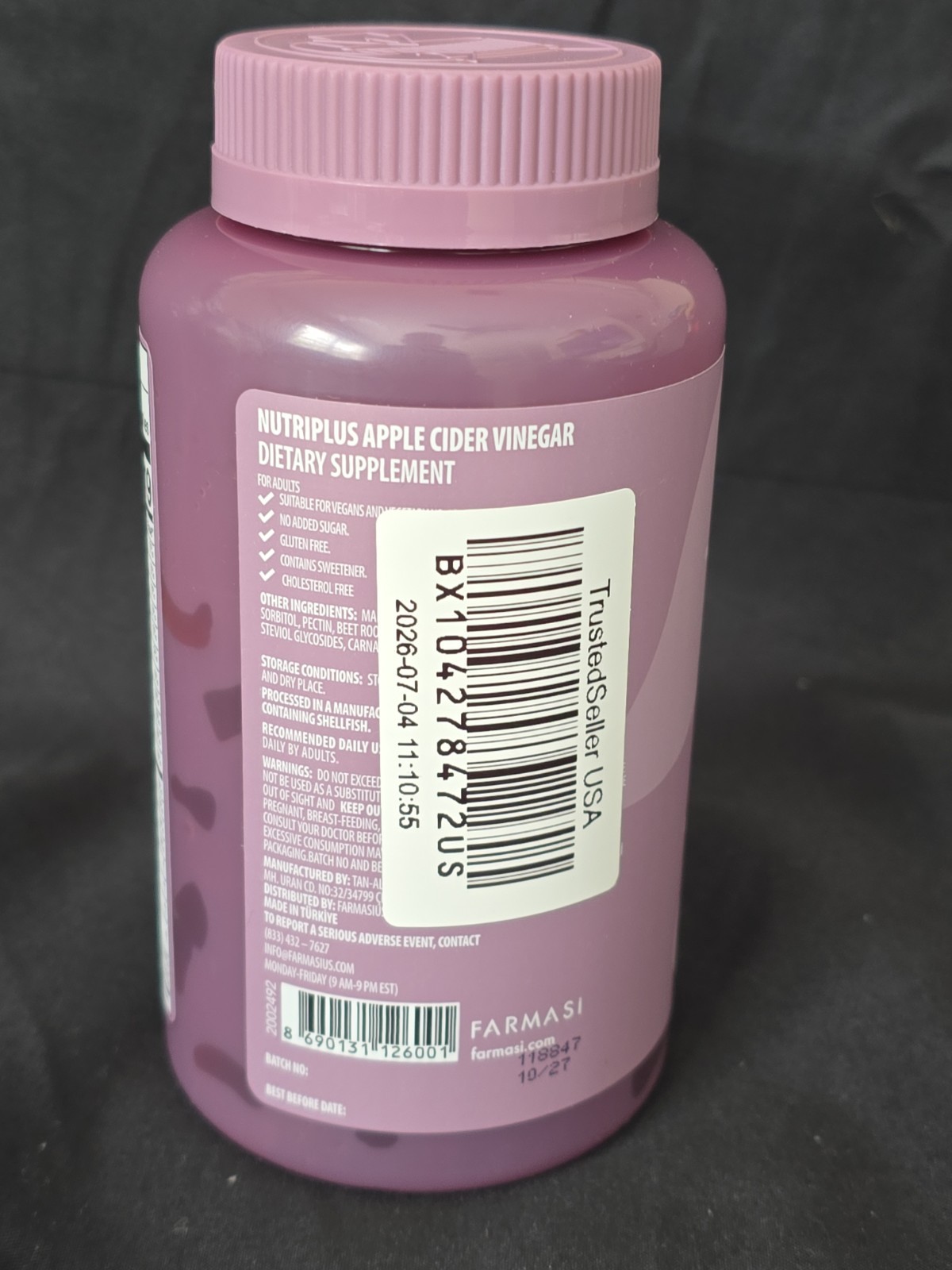 FARMASI Nutriplus Gummies Apple Cider Vinegar 60 Gummies Exp.10/27 NEW Sealed