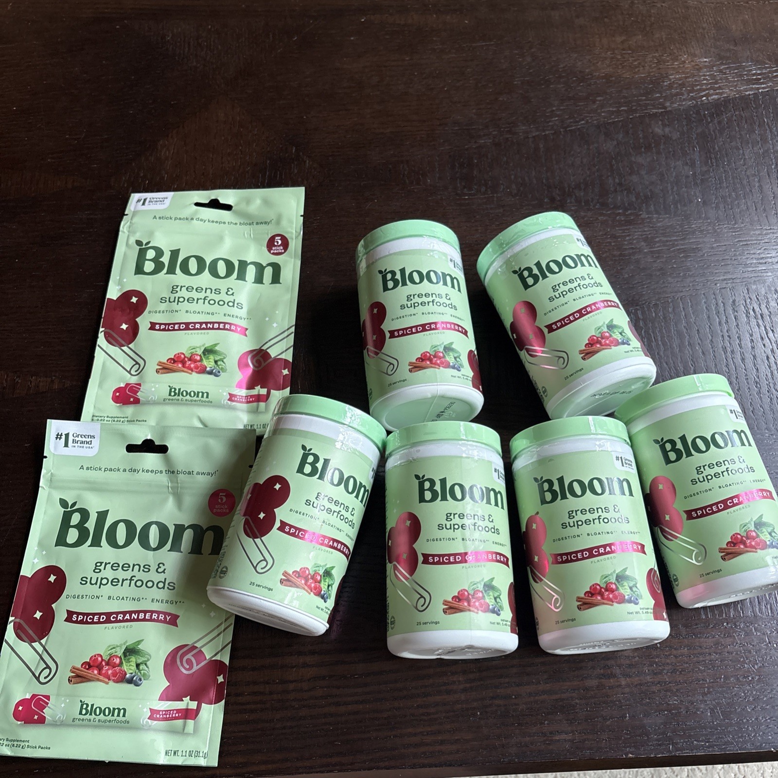Bloom Greens & Superfoods Powder Spiced Cranberry Vegan HUGE LOT 5.49 oz