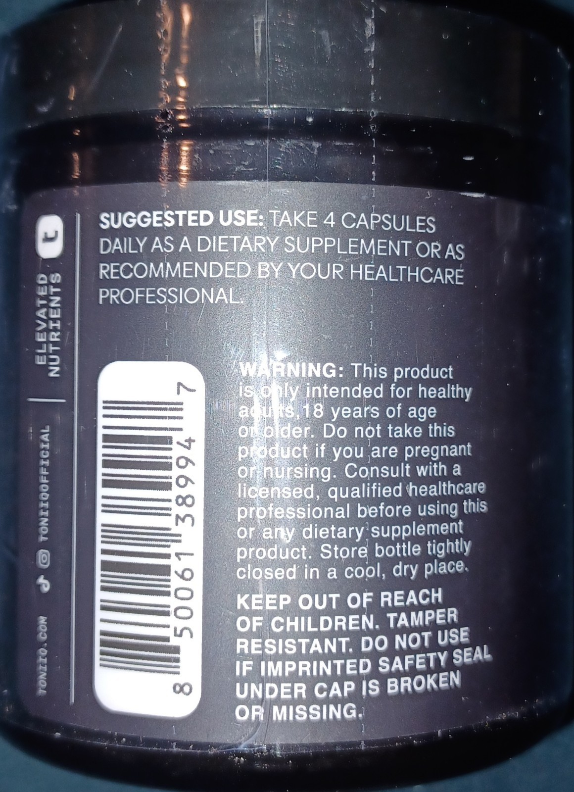 Toniiq Cortisol Supplement for Women & Men Calm, Balanced-Strength 5-in-1 120ct