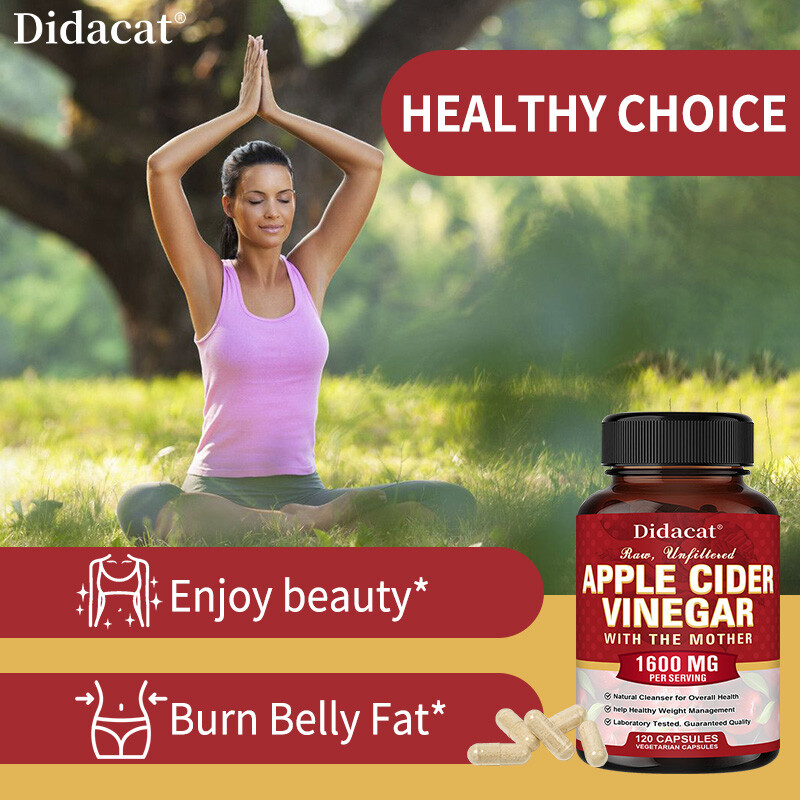 Apple Cider Vinegar Capsules with Mother – 30/60/120 Capsules Weight Loss