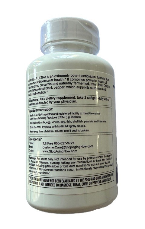 Cur-Q10 Ultra, High Antioxidant Curcumin CoQ10 Complex, Dietary Supplement, 60