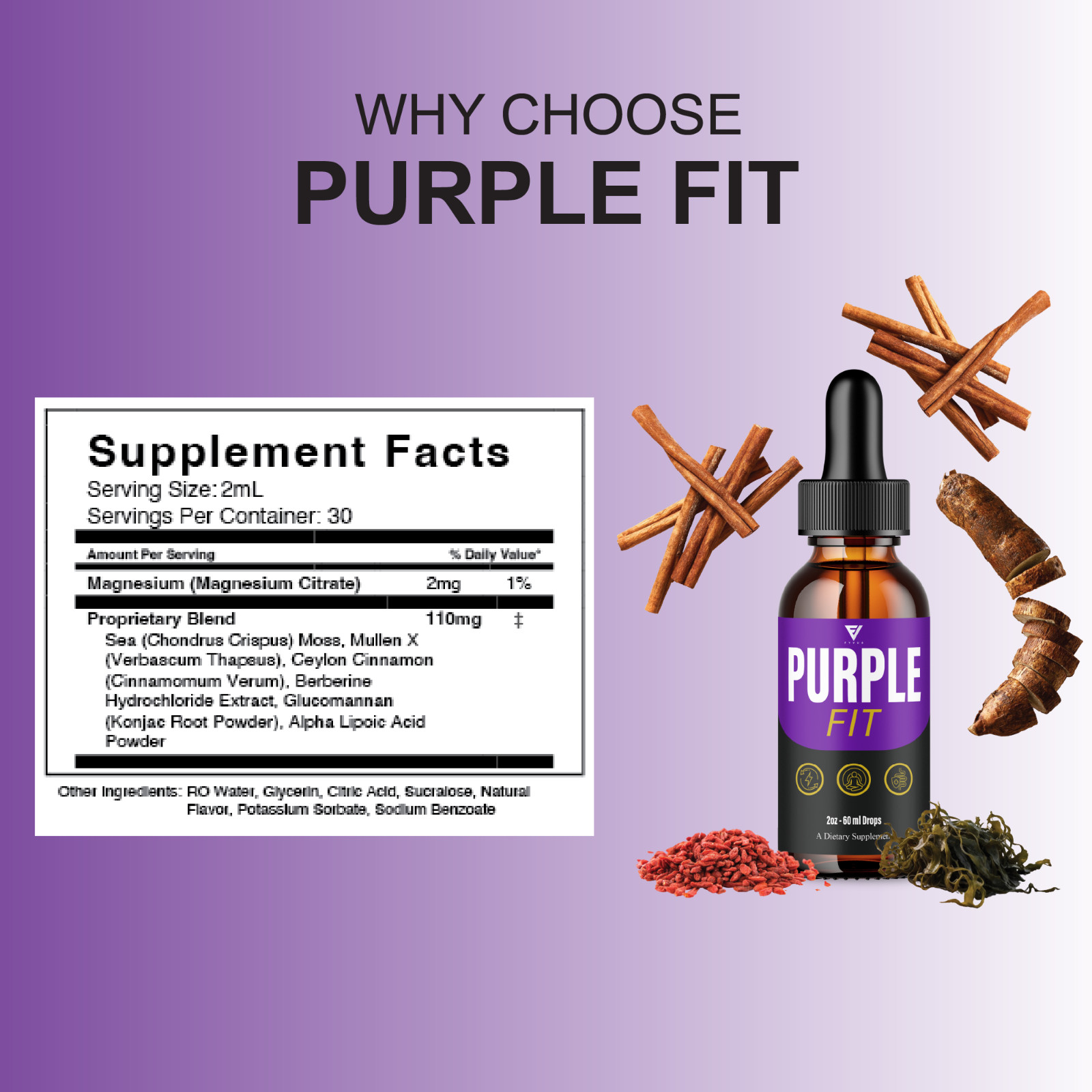 (3 Pack) Purple Fit Weight Management Drops, PurpleFit Support Supplement (6oz)