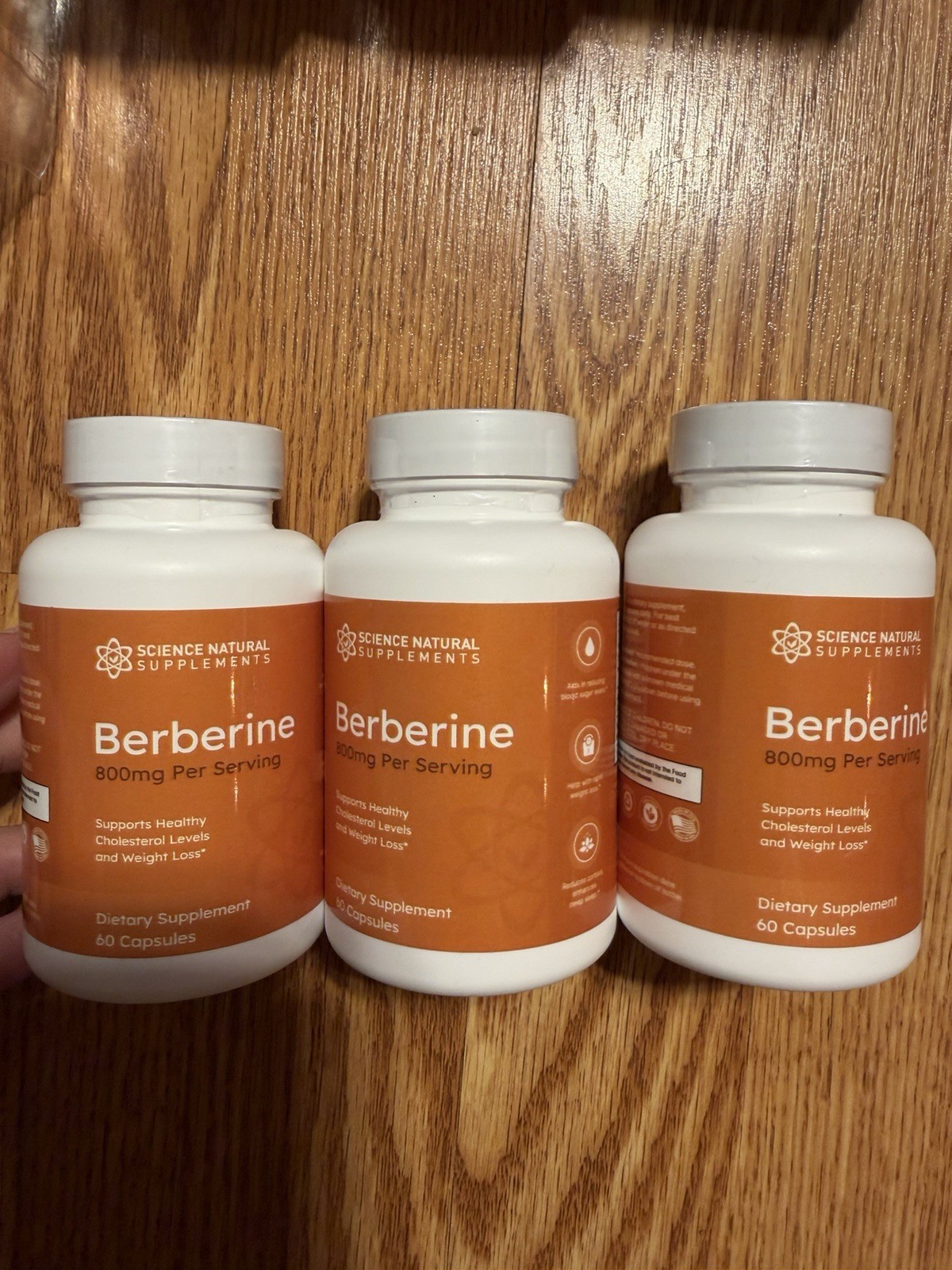 3 pack Science Natural Supplements Berberine 800mg Capsules Berberine HCl 60 C