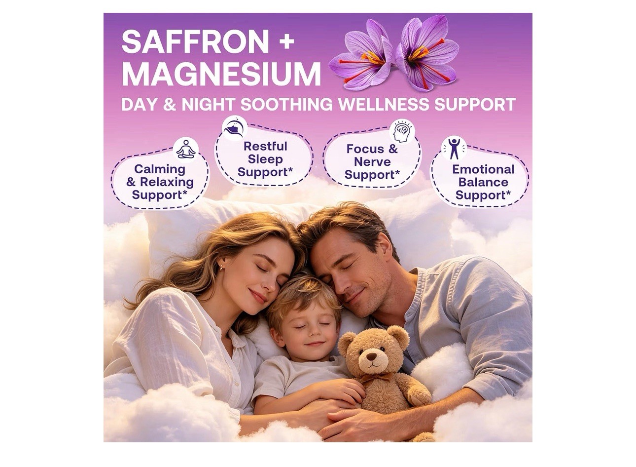 CNCHEF Saffron + Magnesium Gummies Sugar Free Mixed Fruit 2 Pack 60 Each