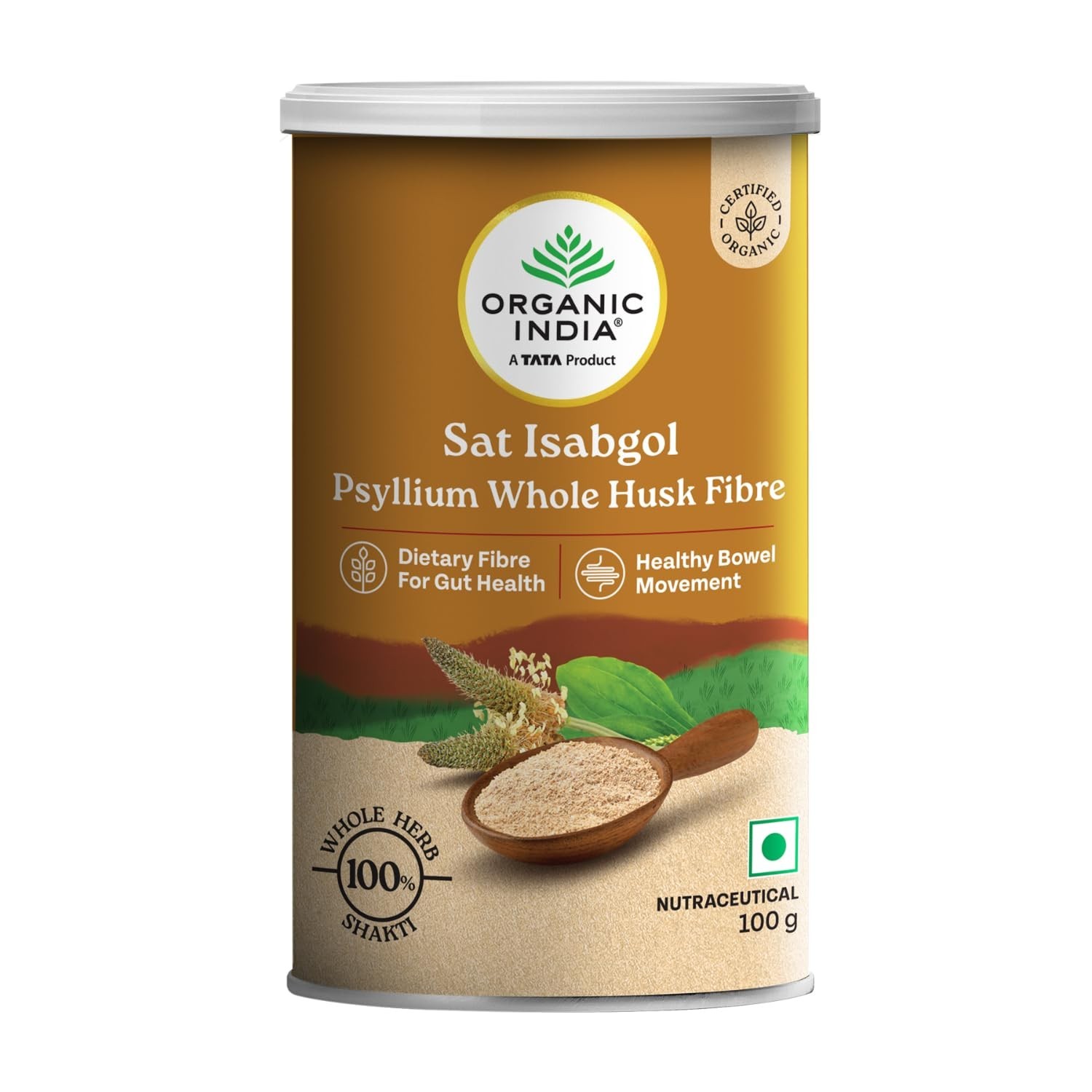 Organic India Psyllium whole husk 100 gm powder
