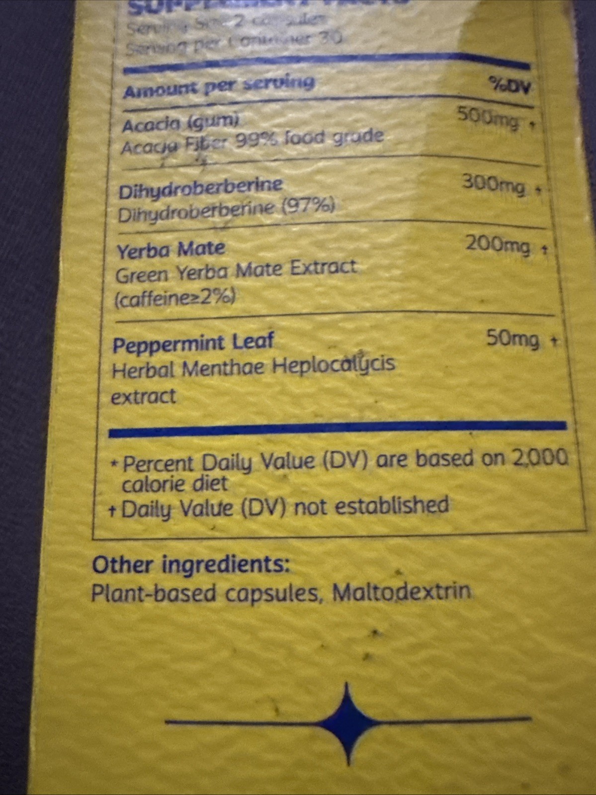 Dihydroberberine Supplement 60 Capsules 30 Day Supply Exp 5/2028