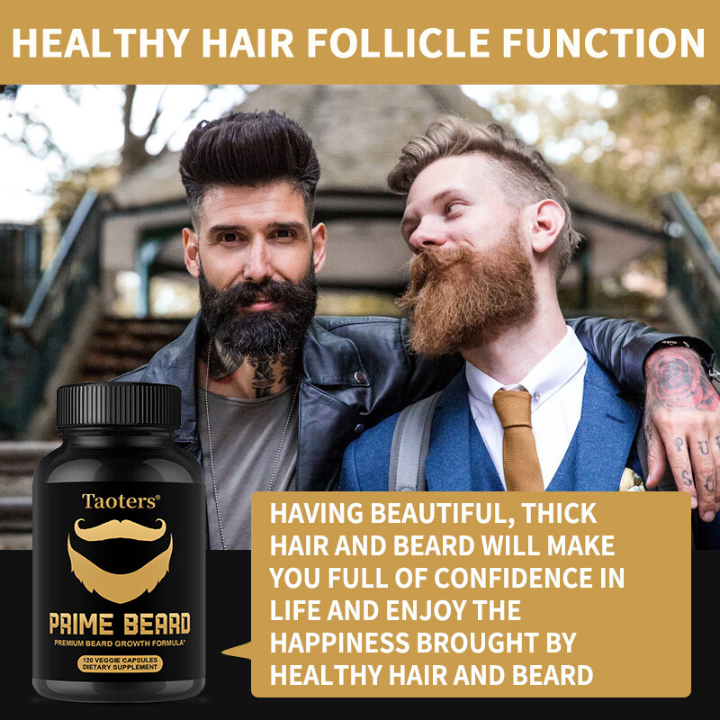 Premium Beard Growth Supplement Biotin 10,000mcg Collagen Capsules