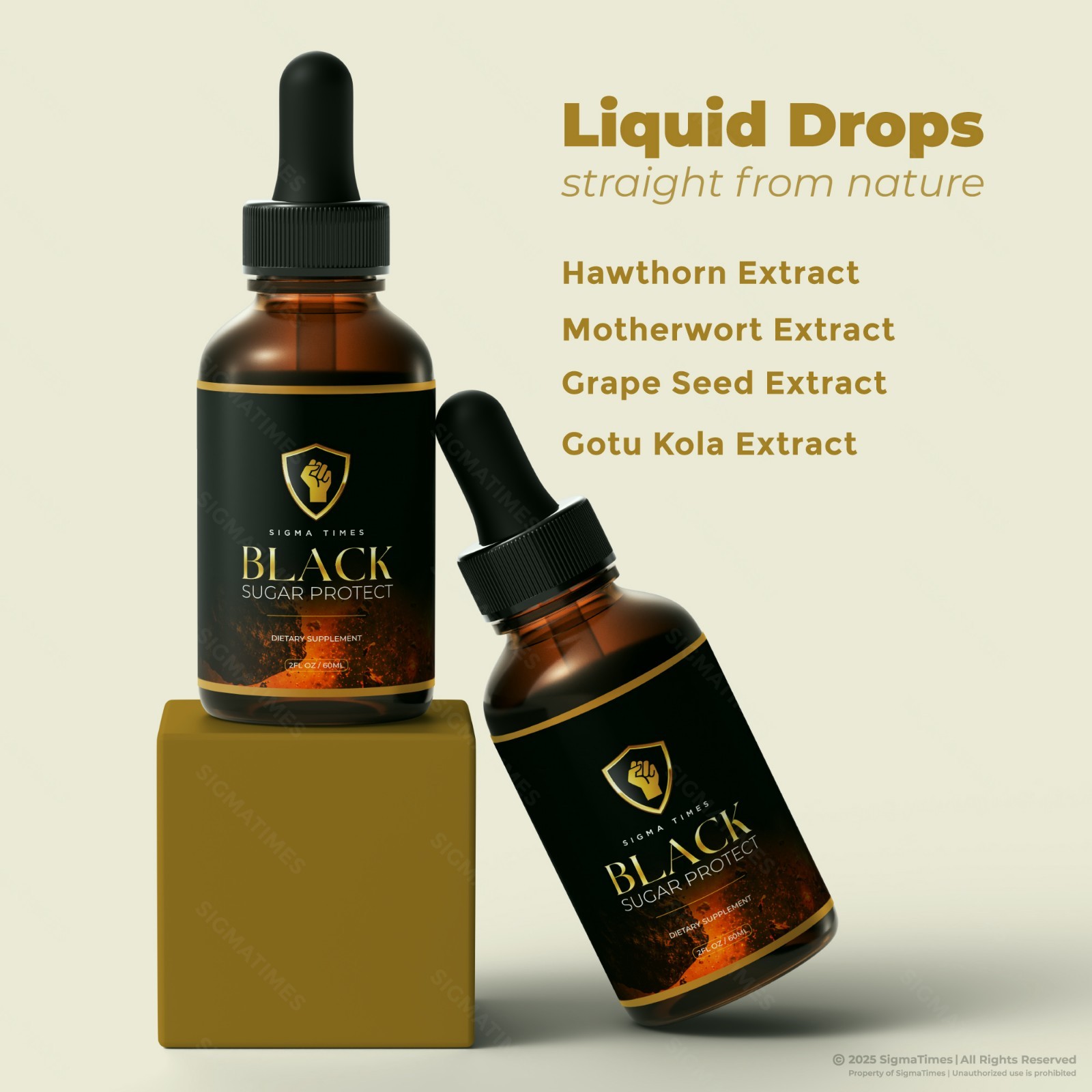 Black Sugar Protect Drops, For Healthy Blood Support & Circulation (30 servs)