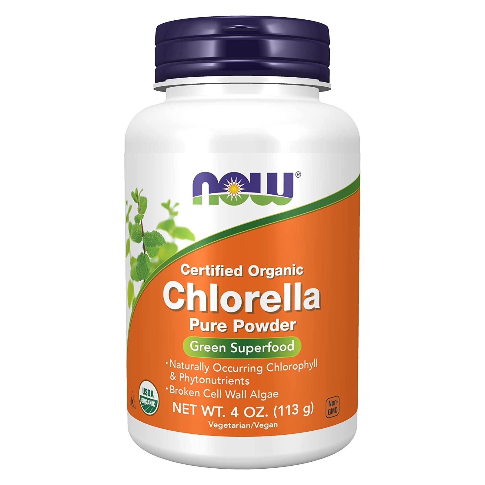 NOW Chlorella Powder Organic with Chlorophyll – 4 oz, Green Superfood,