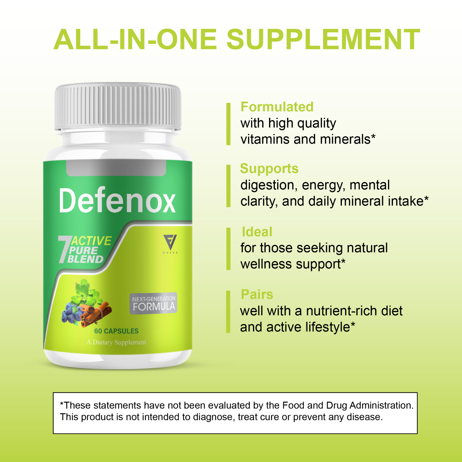 (2 Pack) Defenox Weight Management Support, Defe Nox Supplement (120 Capsules)