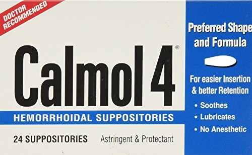 3 Pack – Calmol 4 Hemorrhoidal Suppositories 24 Each