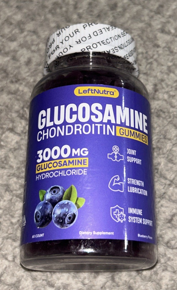 LeftNutra ~ Glucosamine Chondroitin ~*BlueBerry*~ 60 Gummies ~ Sealed ~ Exp11/26