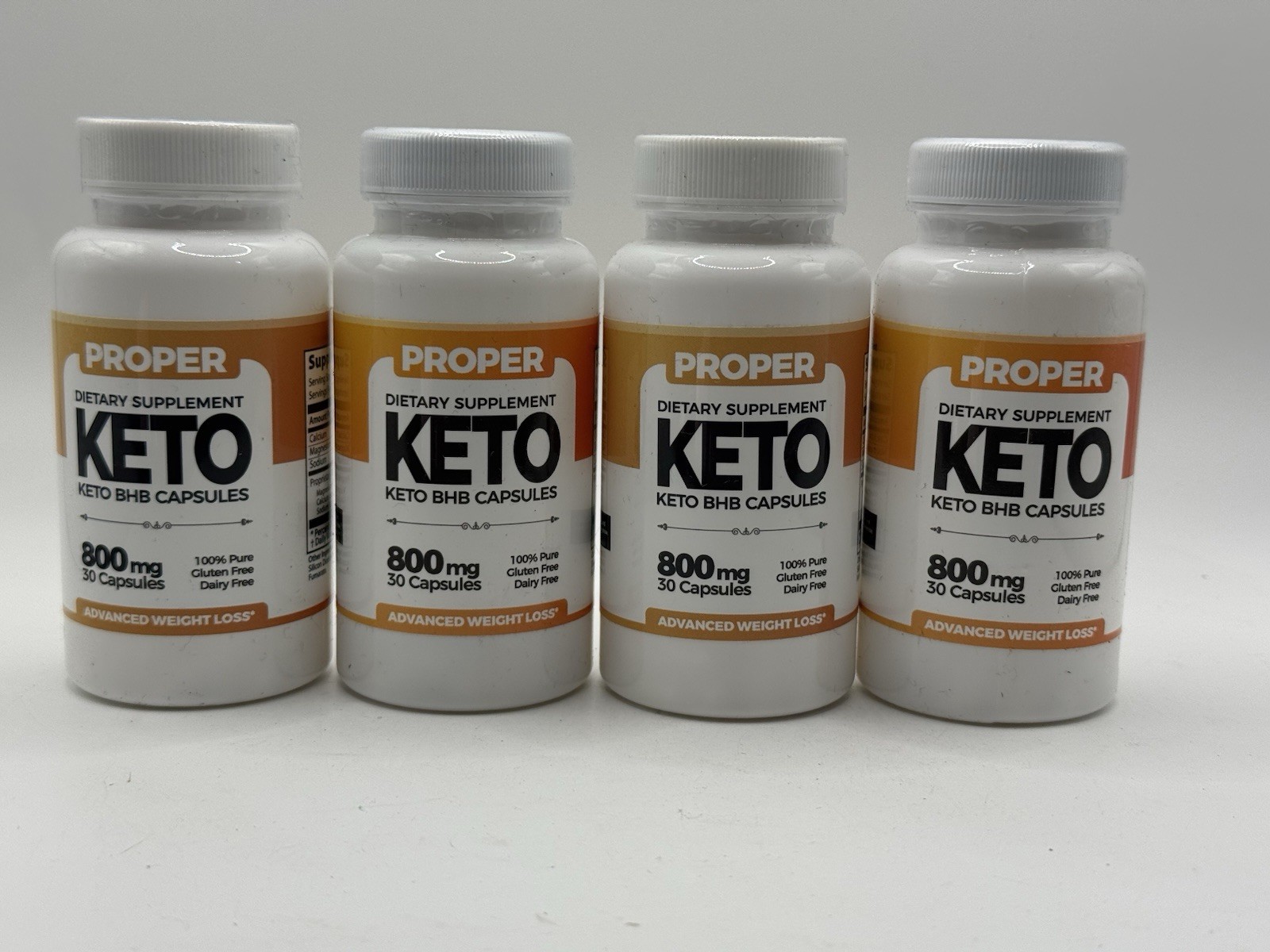 4x Proper Keto BHB Capsules, 120 Pills Weight Loss 800mg (30 Capsules each)