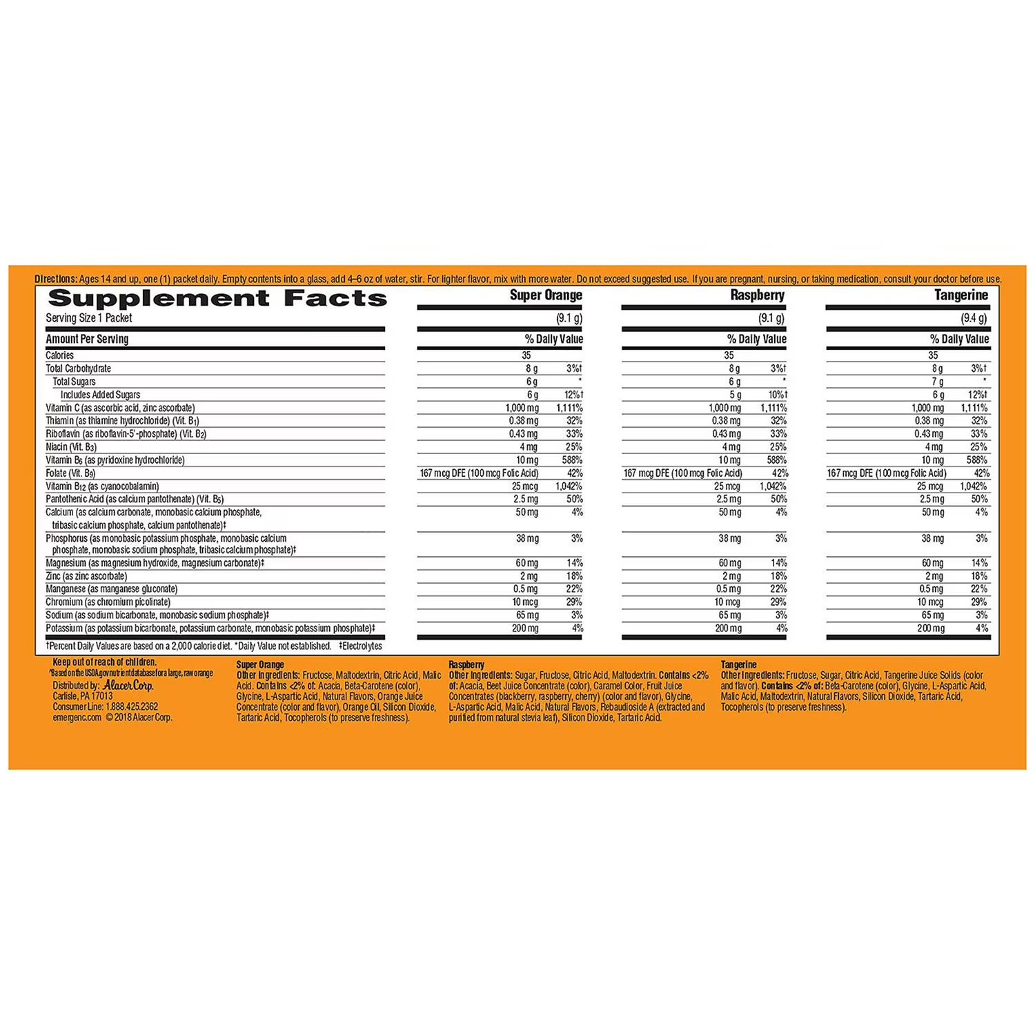 Emergen-C 1,000 mg Vitamin C Dietary Supplement Drink Mix 90 packs