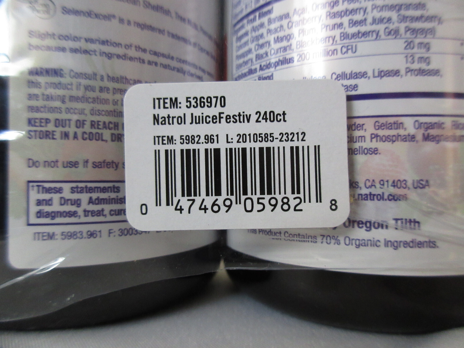 Natrol JuiceFestiv Daily Fruit & Daily Veggie 240ct Total New Sealed EXP 6/25