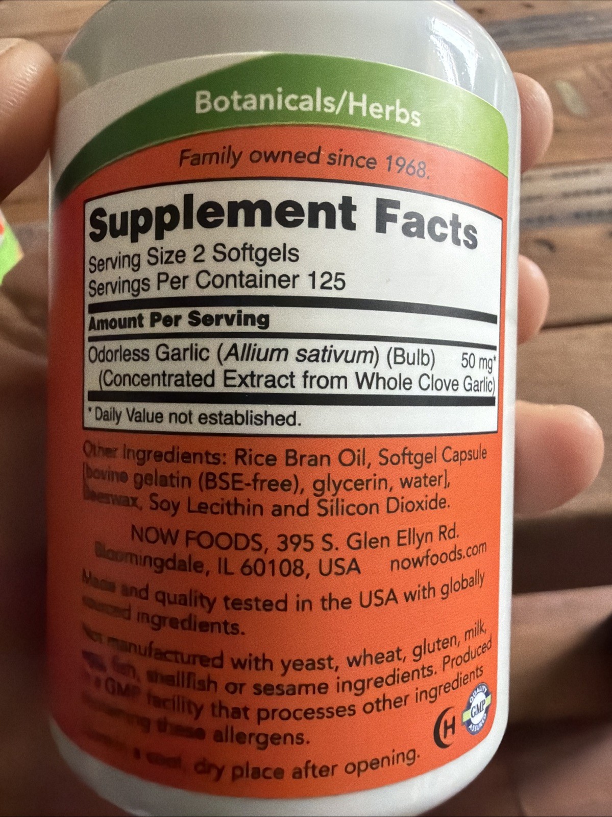 NOW FOODS Odorless Garlic 250 Softgels 2PACK Expires 11/2027