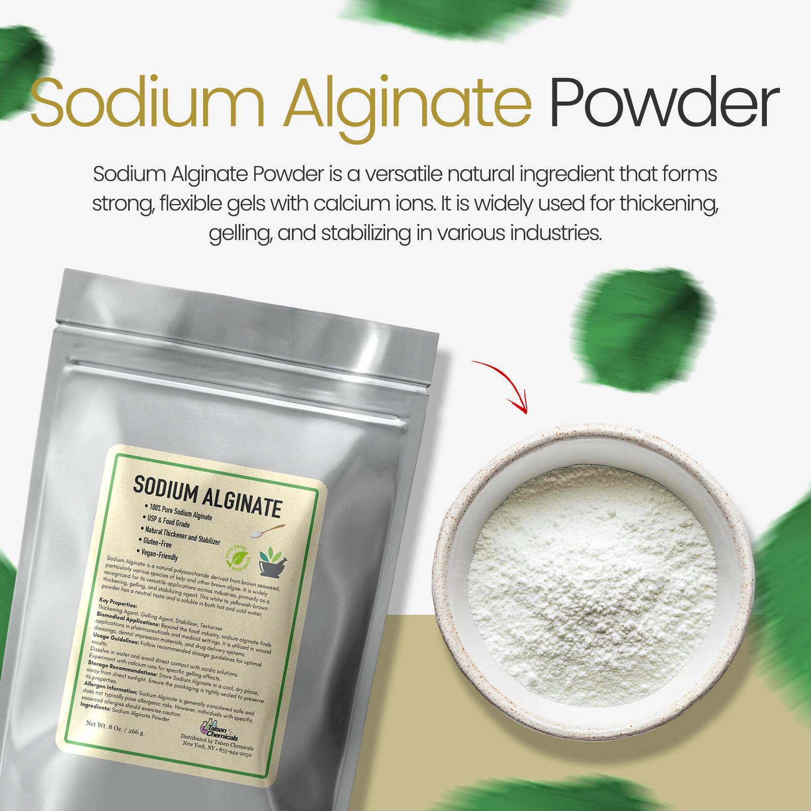 Sodium Alginate (4 Ounce / 113 Grams) Pure 4 (Pack of 1)